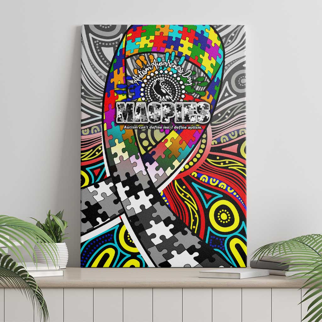 Autism Awareness Australia Collingwood Magpies Canvas Wall Art Aboriginal Indigenous Art