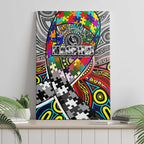 Autism Awareness Australia Collingwood Magpies Canvas Wall Art Aboriginal Indigenous Art