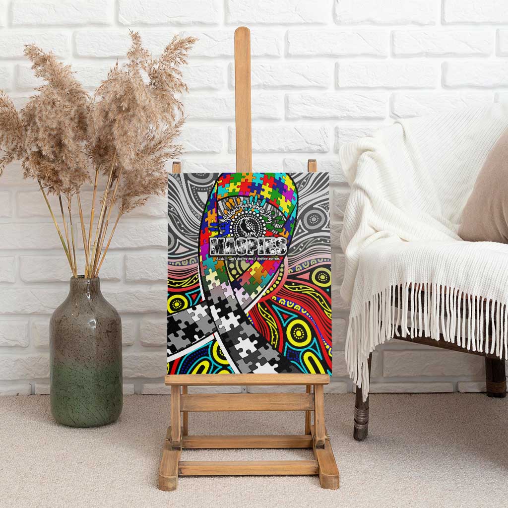 Autism Awareness Australia Collingwood Magpies Canvas Wall Art Aboriginal Indigenous Art