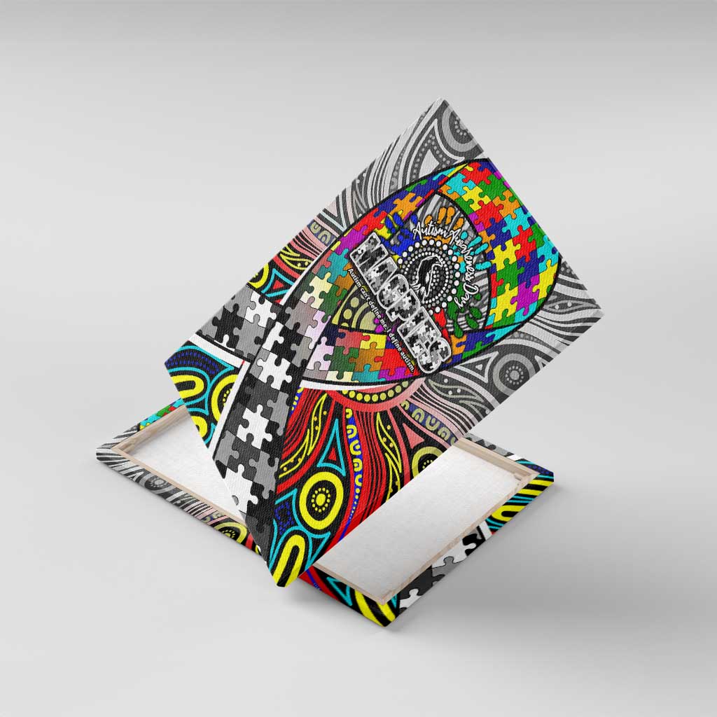 Autism Awareness Australia Collingwood Magpies Canvas Wall Art Aboriginal Indigenous Art