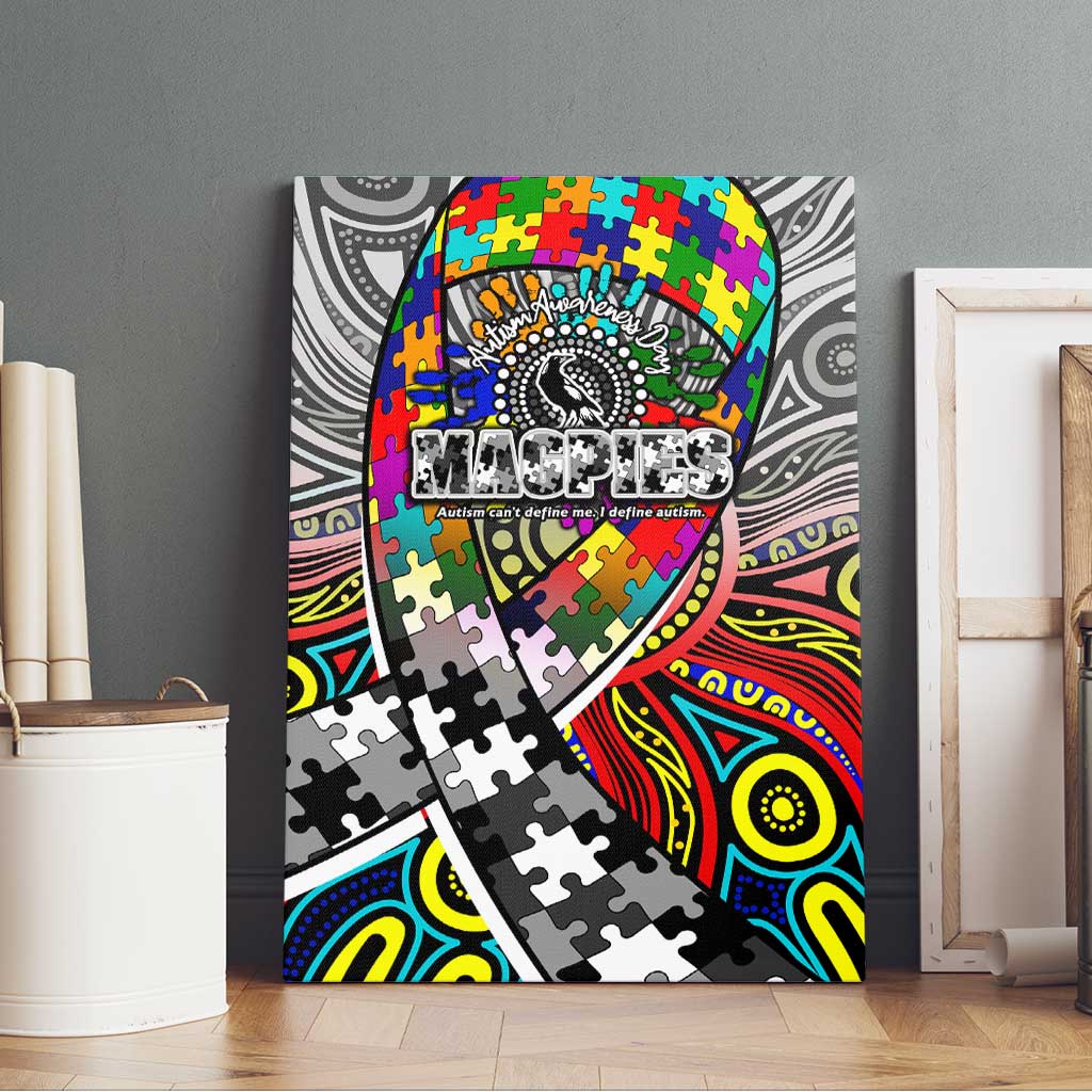 Autism Awareness Australia Collingwood Magpies Canvas Wall Art Aboriginal Indigenous Art