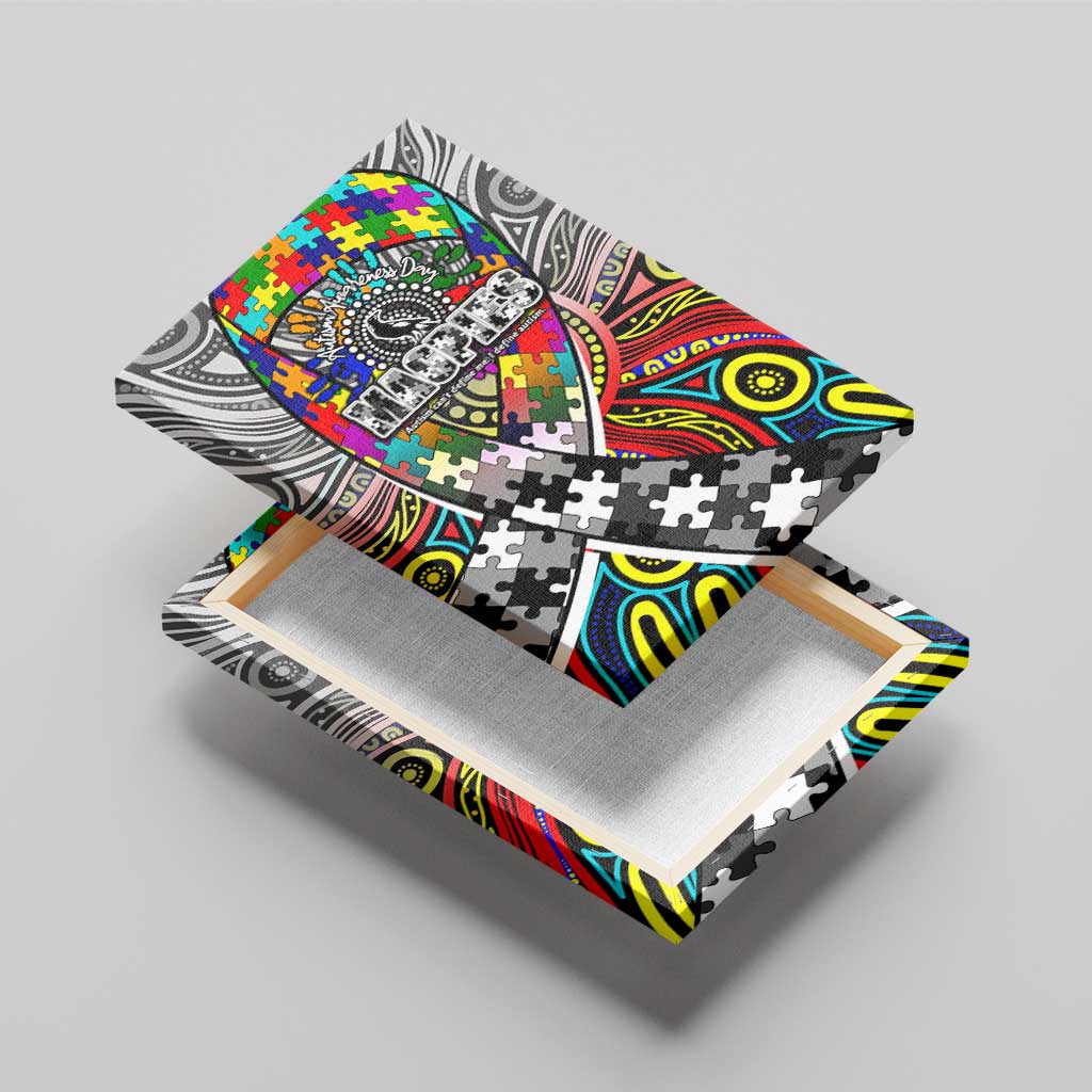 Autism Awareness Australia Collingwood Magpies Canvas Wall Art Aboriginal Indigenous Art