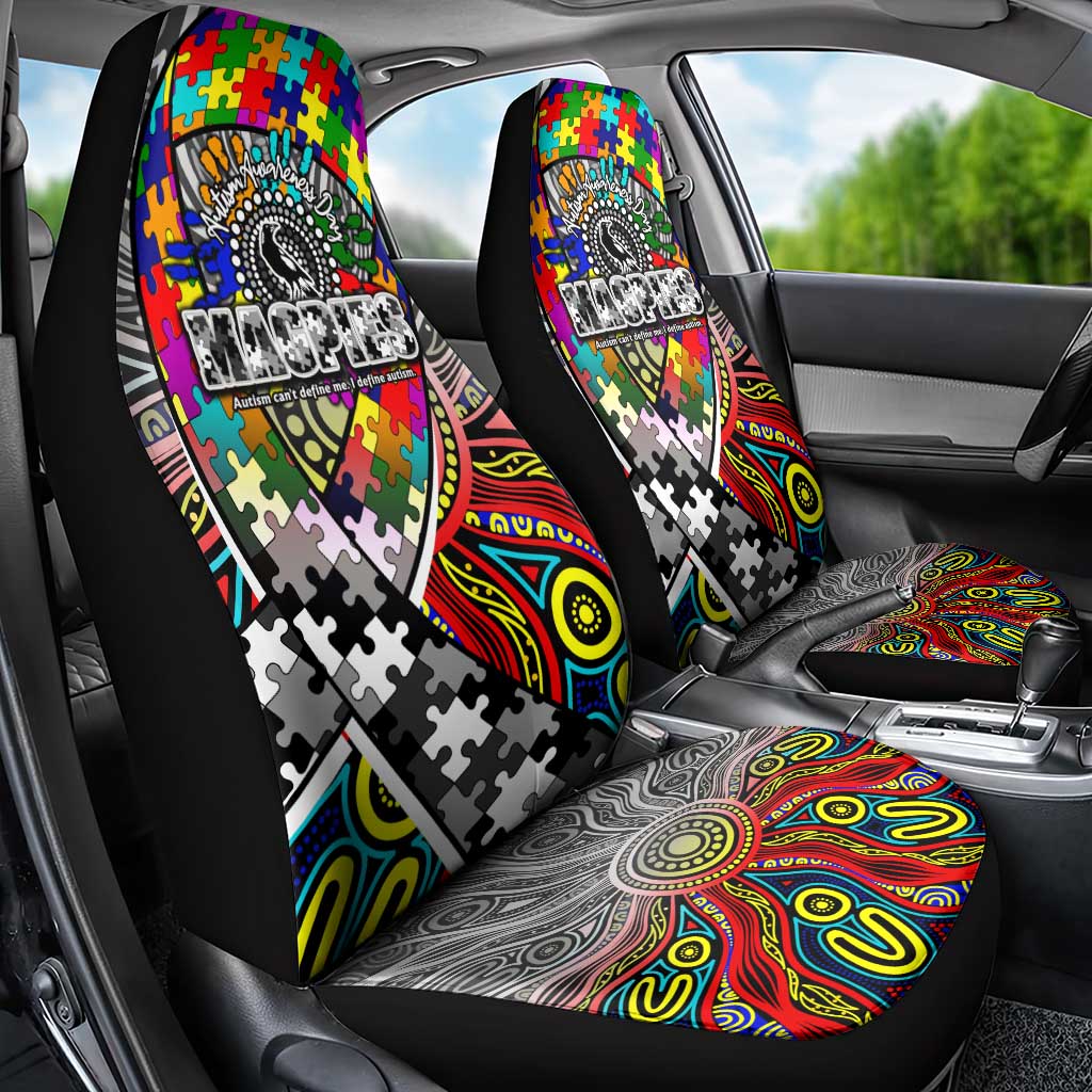 Autism Awareness Australia Collingwood Magpies Car Seat Cover Aboriginal Indigenous Art