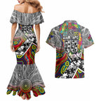 Autism Awareness Australia Collingwood Magpies Couples Matching Mermaid Dress and Hawaiian Shirt Aboriginal Indigenous Art