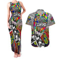 Autism Awareness Australia Collingwood Magpies Couples Matching Tank Maxi Dress and Hawaiian Shirt Aboriginal Indigenous Art