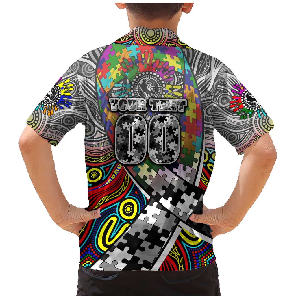 Autism Awareness Australia Collingwood Magpies Family Matching Mermaid Dress and Hawaiian Shirt Aboriginal Indigenous Art