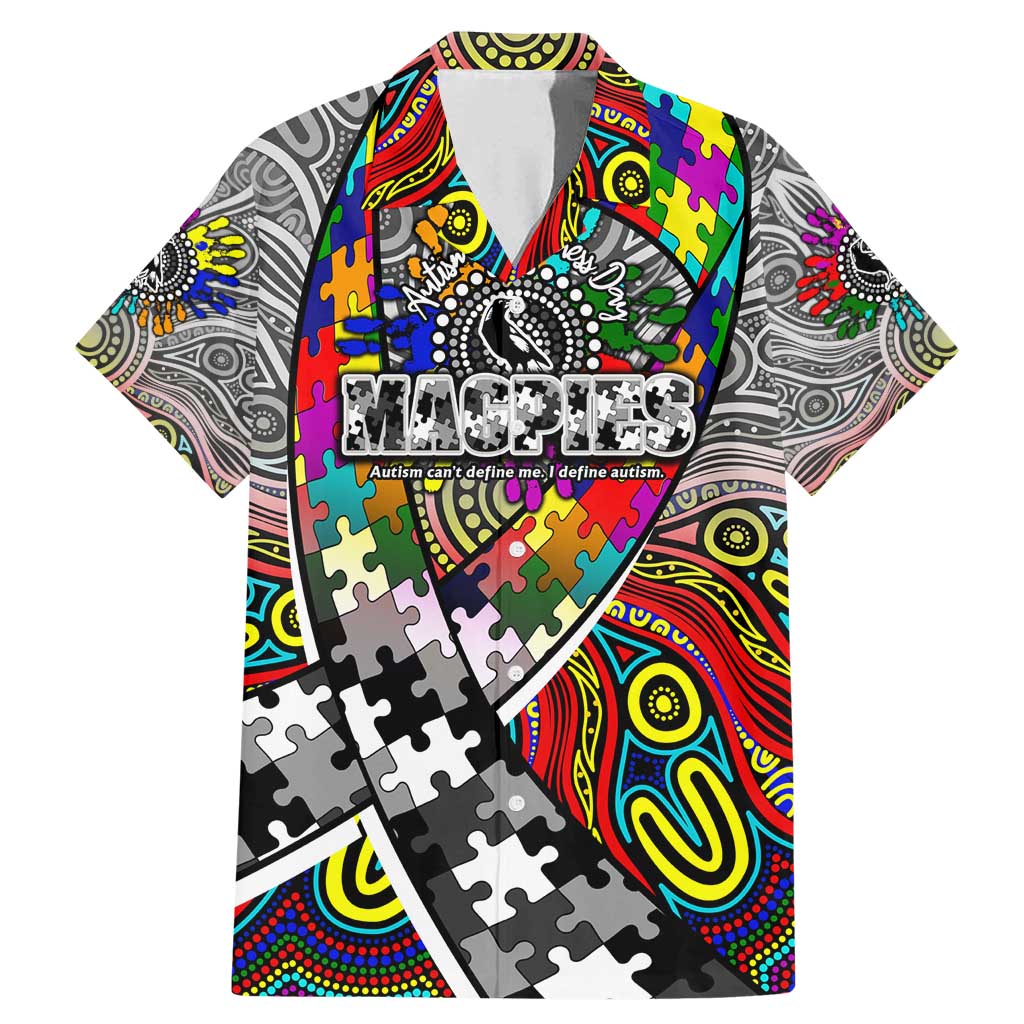 Autism Awareness Australia Collingwood Magpies Family Matching Mermaid Dress and Hawaiian Shirt Aboriginal Indigenous Art