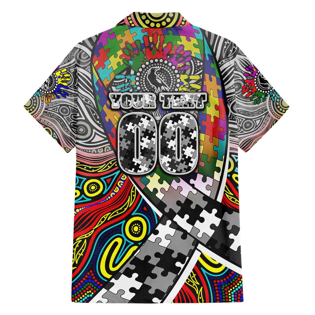 Autism Awareness Australia Collingwood Magpies Family Matching Summer Maxi Dress and Hawaiian Shirt Aboriginal Indigenous Art