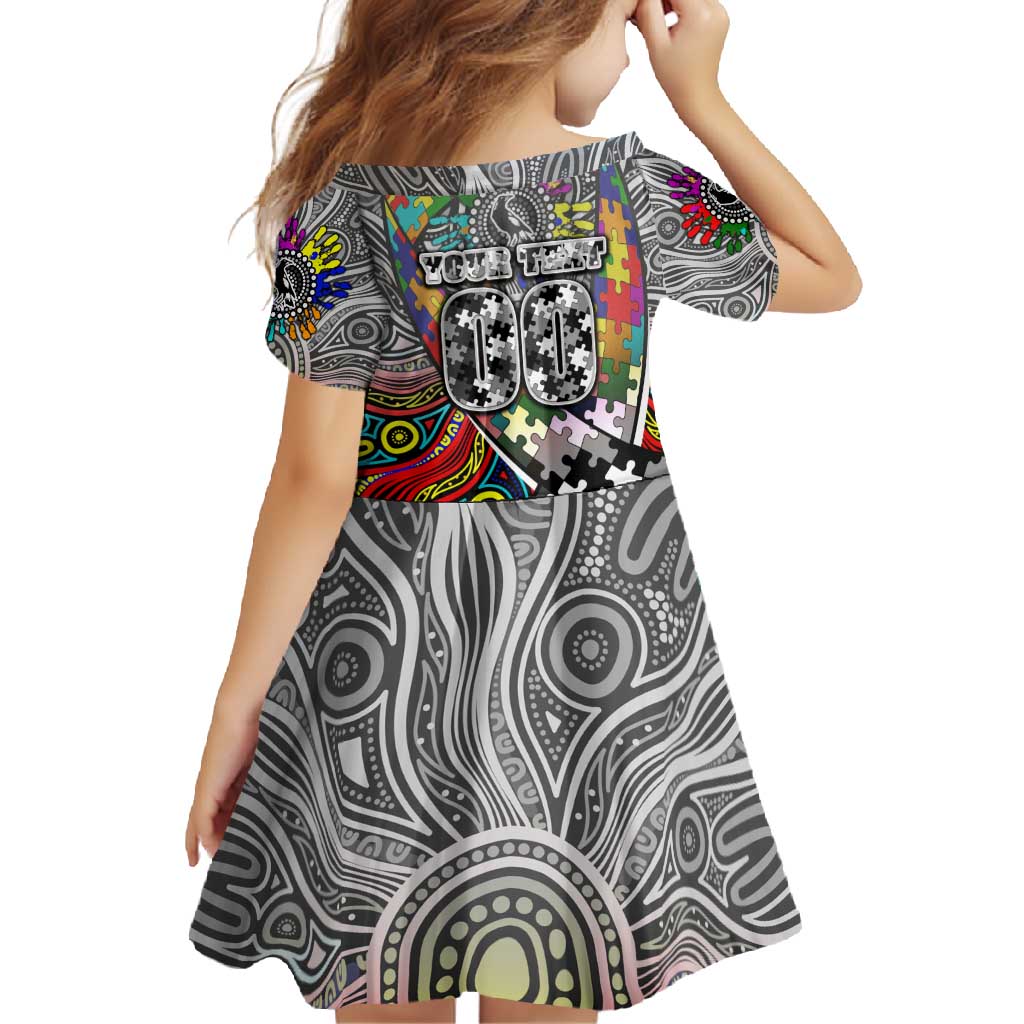Autism Awareness Australia Collingwood Magpies Family Matching Tank Maxi Dress and Hawaiian Shirt Aboriginal Indigenous Art