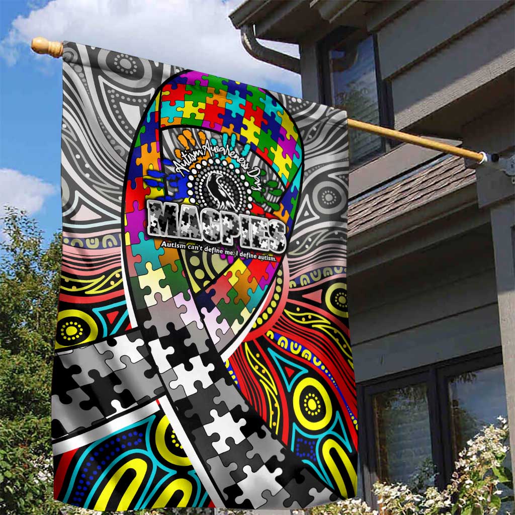 Autism Awareness Australia Collingwood Magpies Garden Flag Aboriginal Indigenous Art