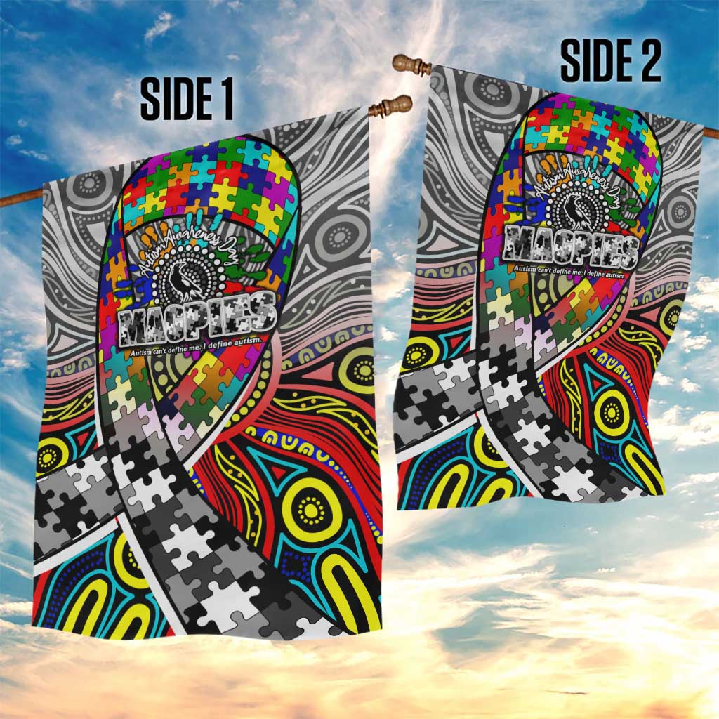 Autism Awareness Australia Collingwood Magpies Garden Flag Aboriginal Indigenous Art