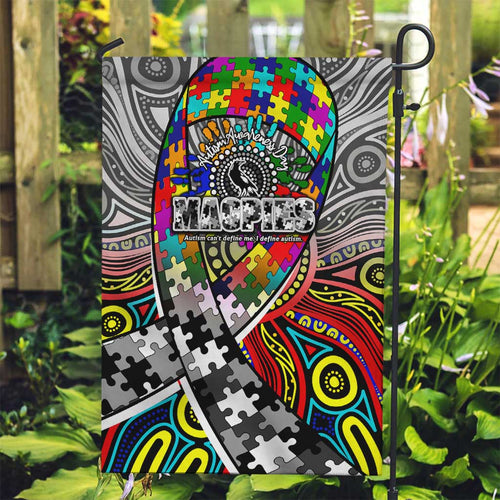 Autism Awareness Australia Collingwood Magpies Garden Flag Aboriginal Indigenous Art