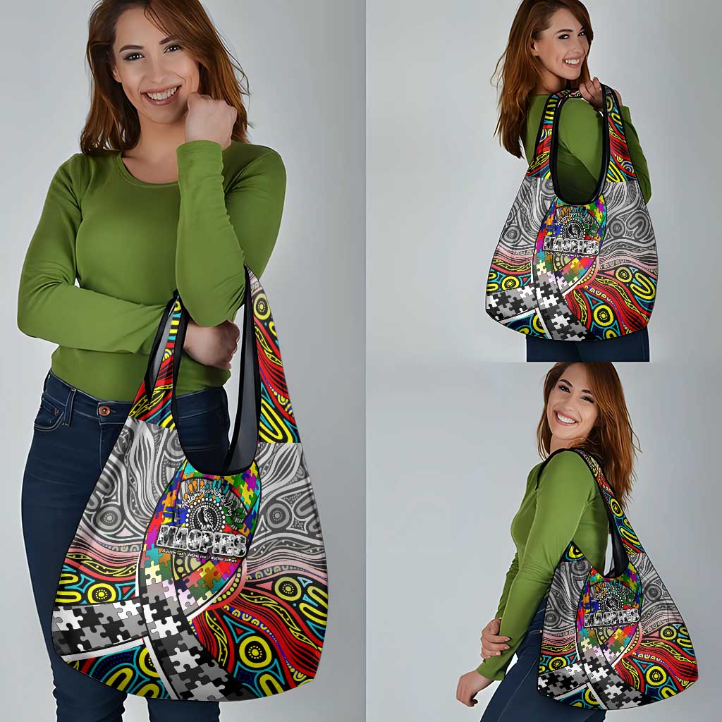 Autism Awareness Australia Collingwood Magpies Grocery Bag Aboriginal Indigenous Art