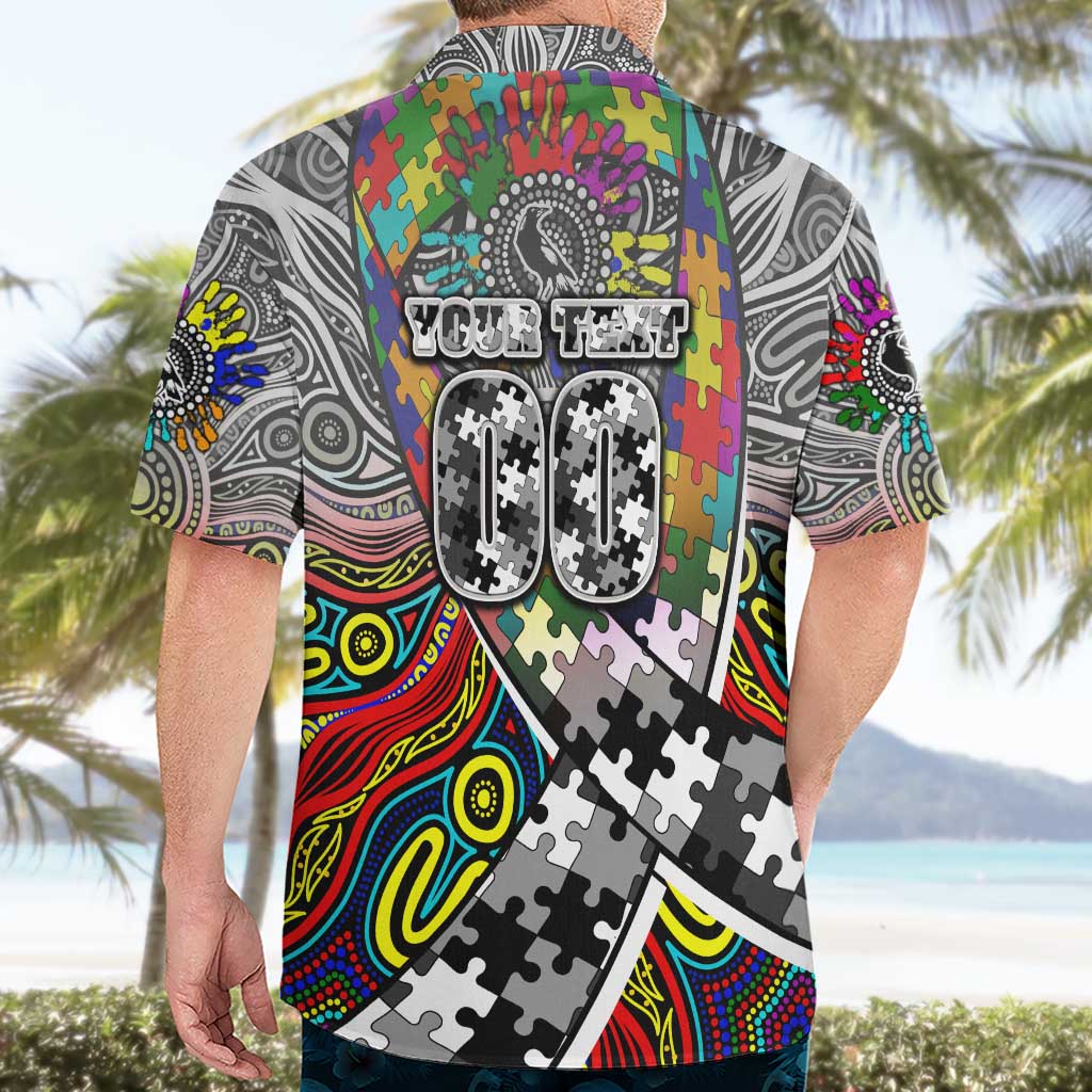 Autism Awareness Australia Collingwood Magpies Hawaiian Shirt Aboriginal Indigenous Art