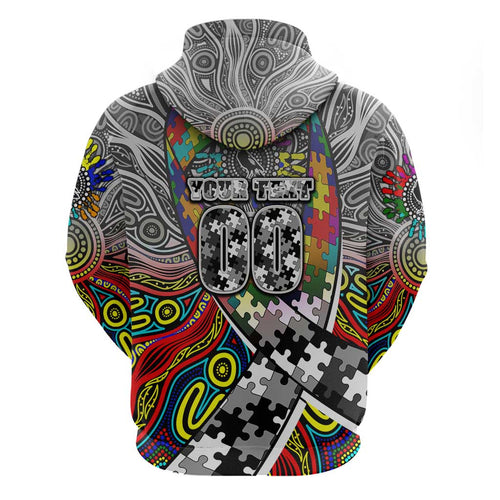 Autism Awareness Australia Collingwood Magpies Hoodie Aboriginal Indigenous Art