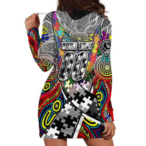 Autism Awareness Australia Collingwood Magpies Hoodie Dress Aboriginal Indigenous Art