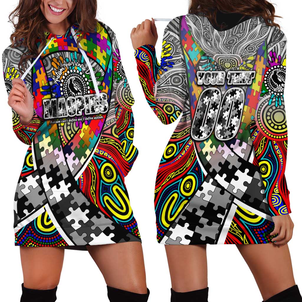 Autism Awareness Australia Collingwood Magpies Hoodie Dress Aboriginal Indigenous Art