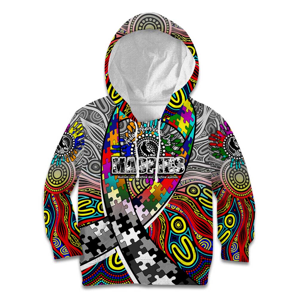 Autism Awareness Australia Collingwood Magpies Kid Hoodie Aboriginal Indigenous Art