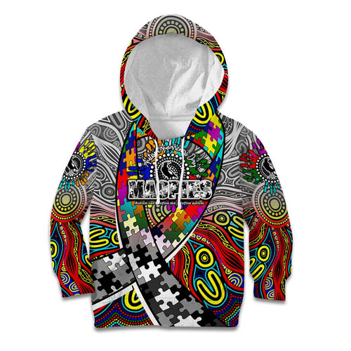 Autism Awareness Australia Collingwood Magpies Kid Hoodie Aboriginal Indigenous Art