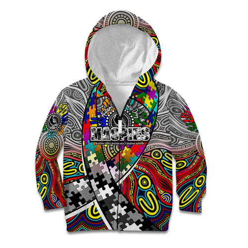 Autism Awareness Australia Collingwood Magpies Kid Hoodie Aboriginal Indigenous Art