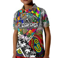 Autism Awareness Australia Collingwood Magpies Kid Polo Shirt Aboriginal Indigenous Art