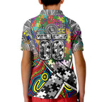 Autism Awareness Australia Collingwood Magpies Kid Polo Shirt Aboriginal Indigenous Art