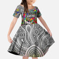 Autism Awareness Australia Collingwood Magpies Kid Short Sleeve Dress Aboriginal Indigenous Art