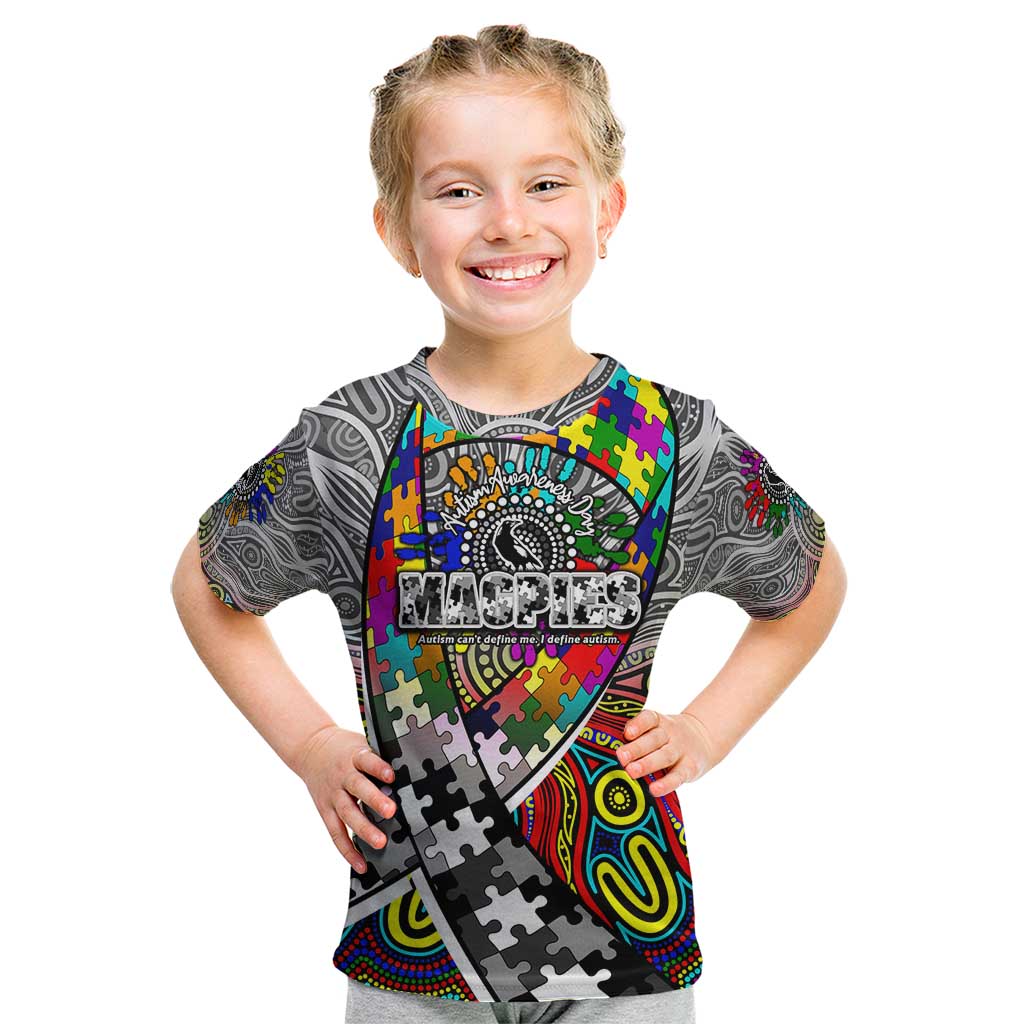 Autism Awareness Australia Collingwood Magpies Kid T Shirt Aboriginal Indigenous Art