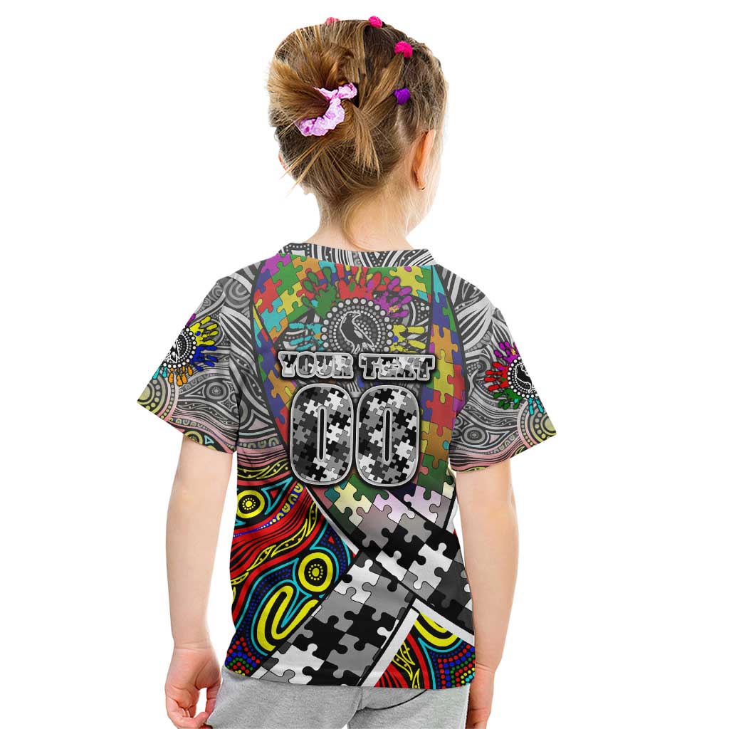 Autism Awareness Australia Collingwood Magpies Kid T Shirt Aboriginal Indigenous Art