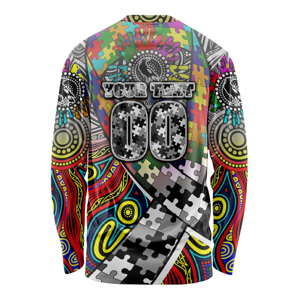 Autism Awareness Australia Collingwood Magpies Long Sleeve Shirt Aboriginal Indigenous Art