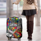 Autism Awareness Australia Collingwood Magpies Luggage Cover Aboriginal Indigenous Art