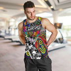 Autism Awareness Australia Collingwood Magpies Men Tank Top Aboriginal Indigenous Art
