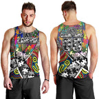 Autism Awareness Australia Collingwood Magpies Men Tank Top Aboriginal Indigenous Art