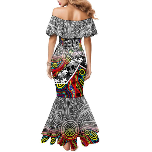 Autism Awareness Australia Collingwood Magpies Mermaid Dress Aboriginal Indigenous Art