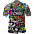 Autism Awareness Australia Collingwood Magpies Polo Shirt Aboriginal Indigenous Art