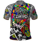 Autism Awareness Australia Collingwood Magpies Polo Shirt Aboriginal Indigenous Art