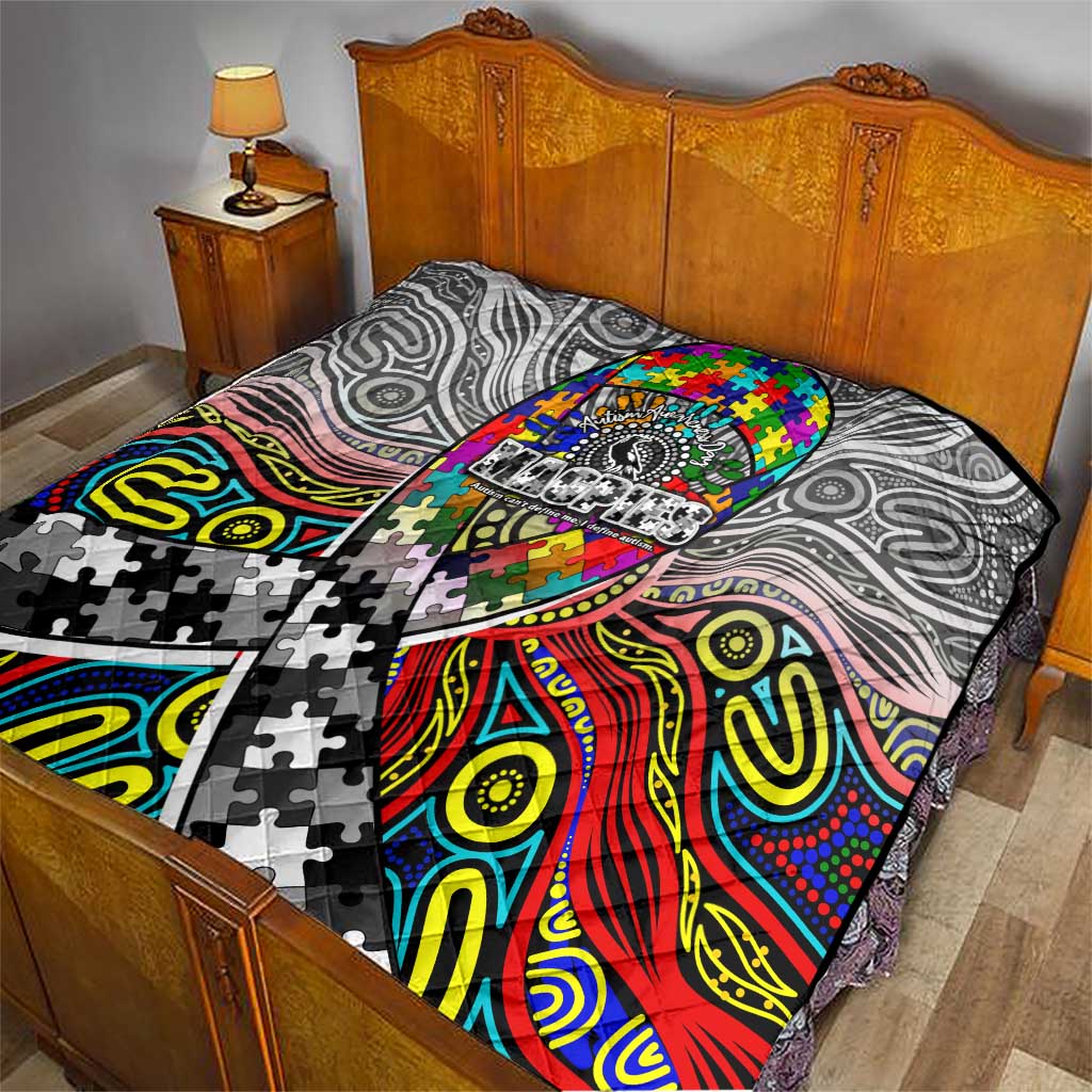 Autism Awareness Australia Collingwood Magpies Quilt Aboriginal Indigenous Art
