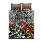 Autism Awareness Australia Collingwood Magpies Quilt Bed Set Aboriginal Indigenous Art