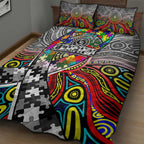Autism Awareness Australia Collingwood Magpies Quilt Bed Set Aboriginal Indigenous Art