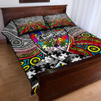 Autism Awareness Australia Collingwood Magpies Quilt Bed Set Aboriginal Indigenous Art