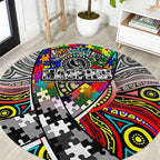 Autism Awareness Australia Collingwood Magpies Round Carpet Aboriginal Indigenous Art