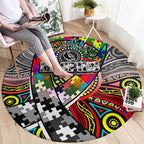 Autism Awareness Australia Collingwood Magpies Round Carpet Aboriginal Indigenous Art