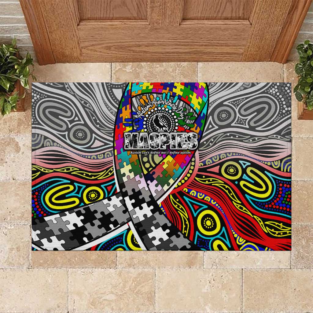 Autism Awareness Australia Collingwood Magpies Rubber Doormat Aboriginal Indigenous Art