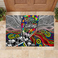 Autism Awareness Australia Collingwood Magpies Rubber Doormat Aboriginal Indigenous Art
