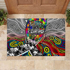 Autism Awareness Australia Collingwood Magpies Rubber Doormat Aboriginal Indigenous Art