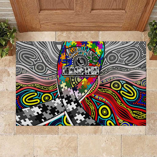Autism Awareness Australia Collingwood Magpies Rubber Doormat Aboriginal Indigenous Art