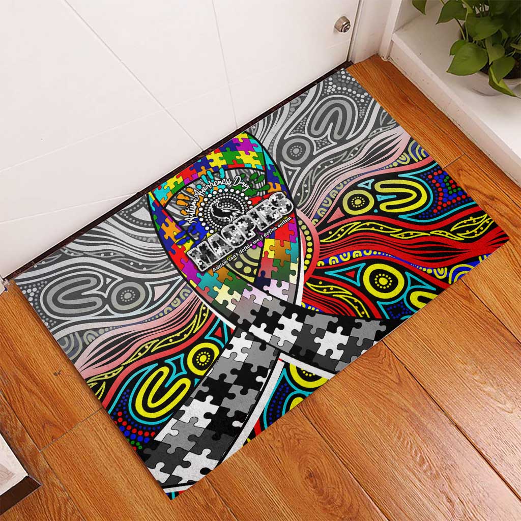 Autism Awareness Australia Collingwood Magpies Rubber Doormat Aboriginal Indigenous Art