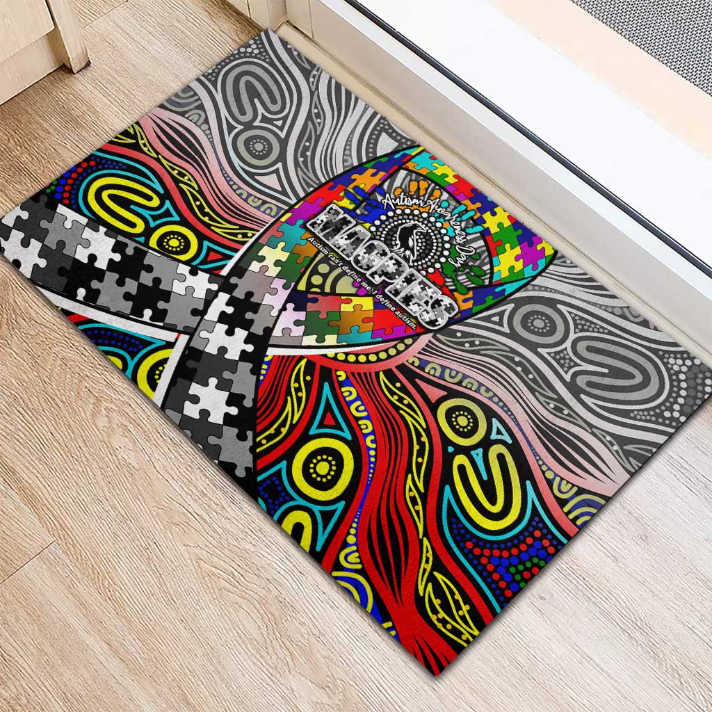 Autism Awareness Australia Collingwood Magpies Rubber Doormat Aboriginal Indigenous Art