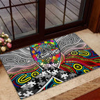 Autism Awareness Australia Collingwood Magpies Rubber Doormat Aboriginal Indigenous Art