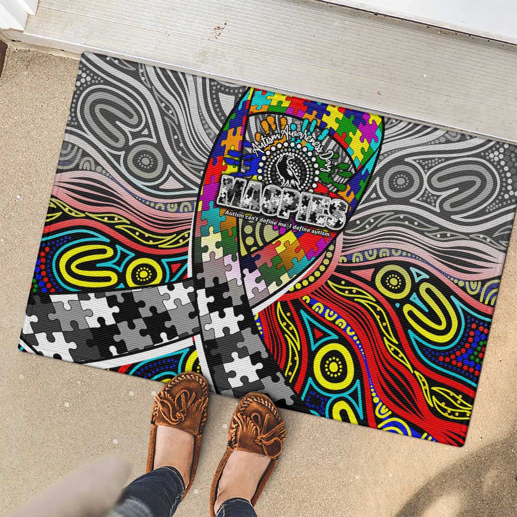 Autism Awareness Australia Collingwood Magpies Rubber Doormat Aboriginal Indigenous Art